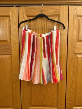 BB Dakota Multicolor Vertical Brushstroke Pleated Top